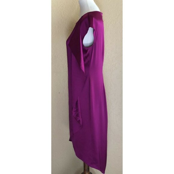 St. John Collection Womens Boat Neck Ruffle Hi-Lo Satin Dress Size 6 $995 - Picture 12 of 12